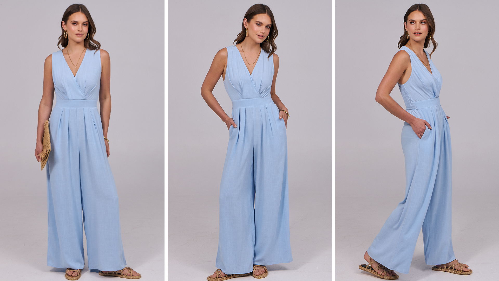 Amazon.com: ANRABESS Women Jumpsuits Sleeveless V Neck Elegant